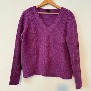 TALBOTS WOOL BLEND CABLE KNIT SWEATER, SIZE M